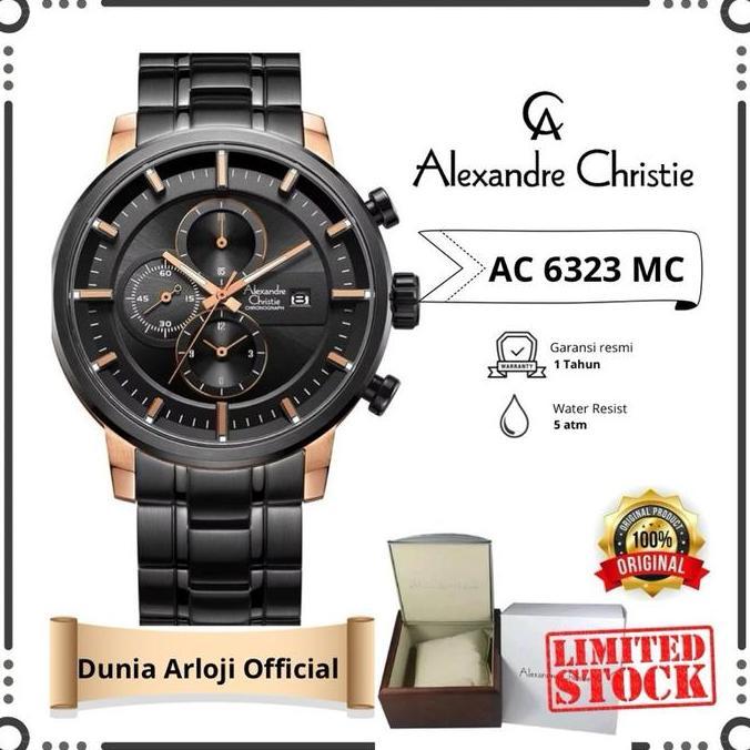 Terlaris [Dunia Arloji Official ] Ac 6323 Mc Jam Tangan Cowok Alexandre Christie Quartz Stainless Wa