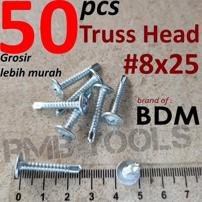 Sekrup Roofing Truss Head SDS 8 x 25 mm / Skrup Truss Head SDS 8 x 25 terlaris