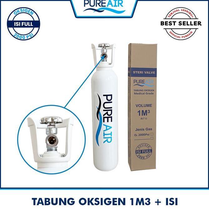 Tabung Oksigen / Tabung O2 Merk Pure Air - 1M3 (isi oksigen)