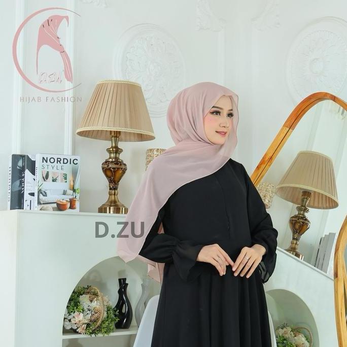 D.ZU Hijab Pashmina Ceruty Babydoll Premium Polos Muslim Kerudung Ceruti Shawl Cerutty Wanita Syari 