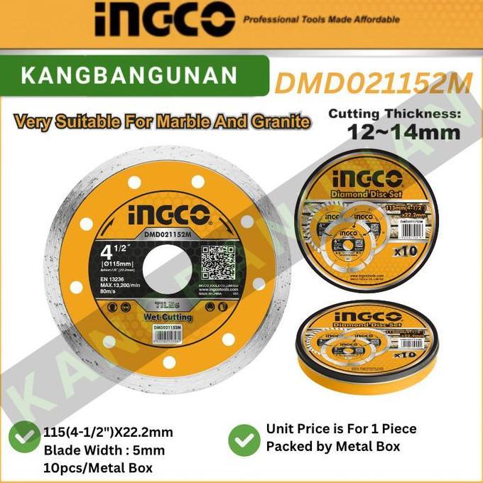 OSATQEF MATA GERINDA INGCO POTONG KERAMIK DIAMOND WHEEL WET DMD021152M