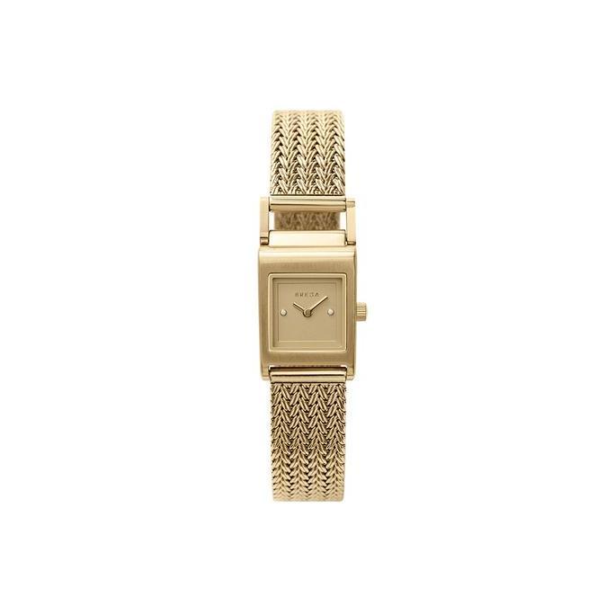 Terlaris Jam Tangan Breda Revel Tethered 1746F Champagne Dial Gold Metal Mesh