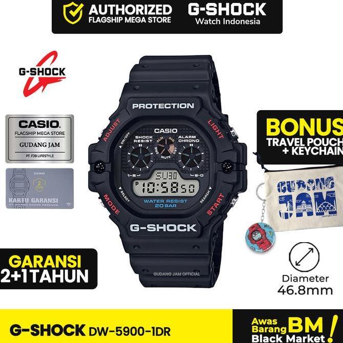 Terlaris G-Shock Dw-5900-1Dr | Jam Tangan Pria Cowok | Digital | Anti Air | Original | Casio G-Shock