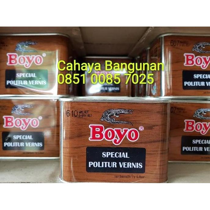 Attrezzo- Boyo Politur Vernis Pernis Kayu Warna 1/2 0.5 Lt Liter Kaleng Kecil