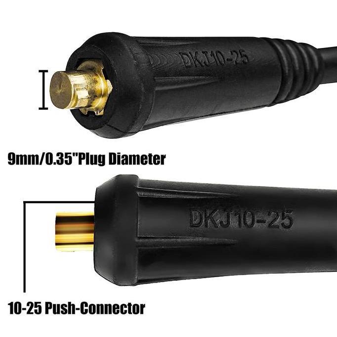 Saldatura- Jld Set Kabel Las Dengan Dudukan Elektroda Aluminium Berlapis Tembaga Dan Konektor Dorong