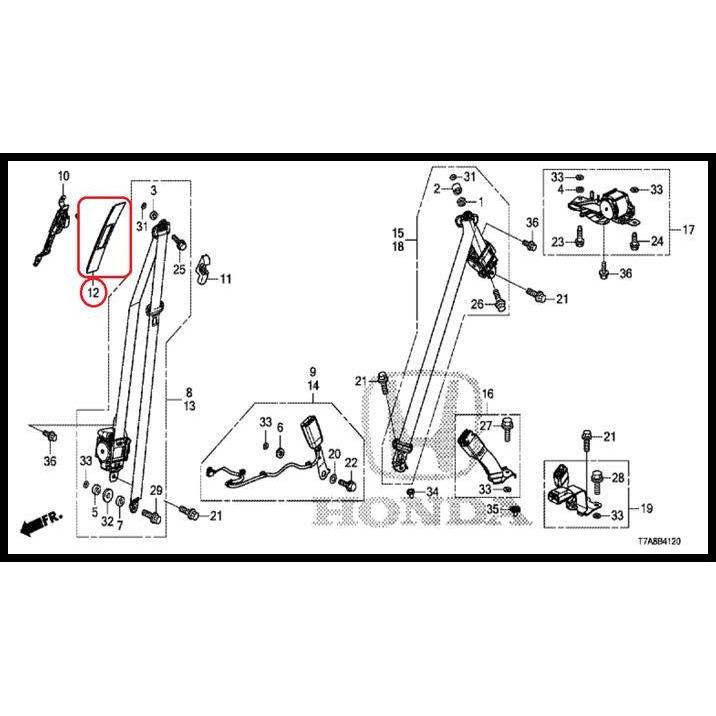 DISKON ADJUSTER PENCETAN SEATBELT HONDA CIVIC TURBO, HRV, JAZZ GK5 2015-2022 