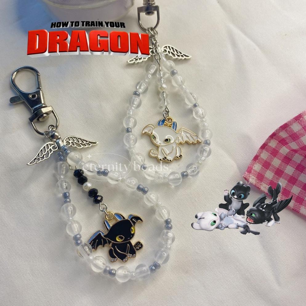 How To Train Your Dragon Keychain | Keyring Couple | Gantungan Kunci Pasangan | Nightfury & Lightfur
