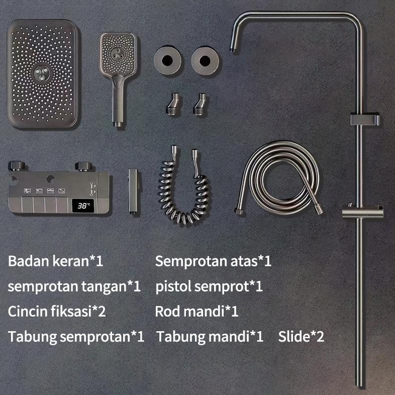 Lenodi  Shower Kamar Mandi Panas Dingin /  Led-Shower-Shower Set/4 Fungsi Kran Panas Dingin/Sower Se