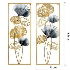 Hiasan Dinding Mewah Frame Metal Gold  Leaf Ginko Scandinavian/ Nordic / Ornaments Wall Decor Set