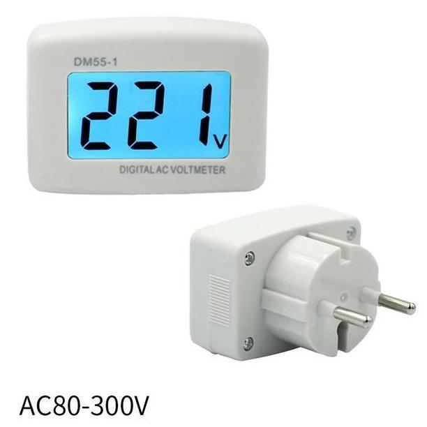Hiyahiya- Pengukur Voltase Digital Lcd Colokan Ac Pln Panel Tester Volt Meter 55