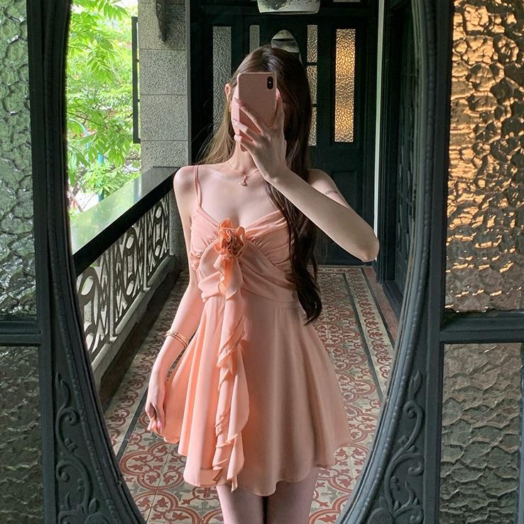 Termurah / Hot Sale Dress Mini Ds-2367 Babydoll Dress Wanita Hot Renda Lace Bunga Seksi Sling