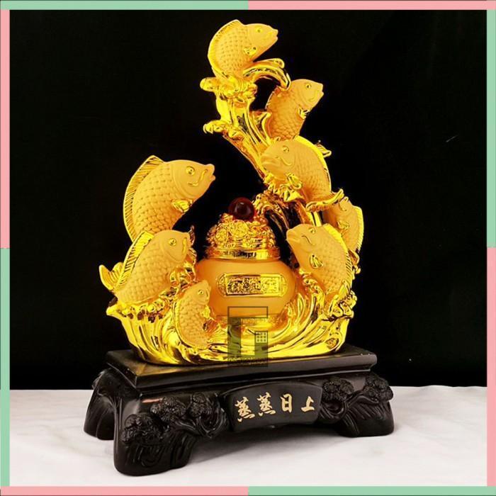 Pajangan Patung Ikan Emas Koi Koki Hoki Lucky Fengshui Tong Duit Uang