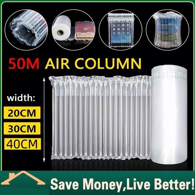 Pacnpac- 50M Inflatable Air Bubble Cushion Wrap/Air Bubble Wrap Anti Pecah/ Air Cushion Poly Air Bub