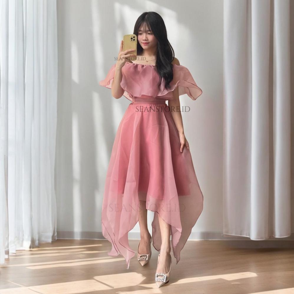 Termurah / Hot Sale Gaun Wanita Populer Organza Dress Premium | Gaun Bridemaids | Dress Gereja Natal