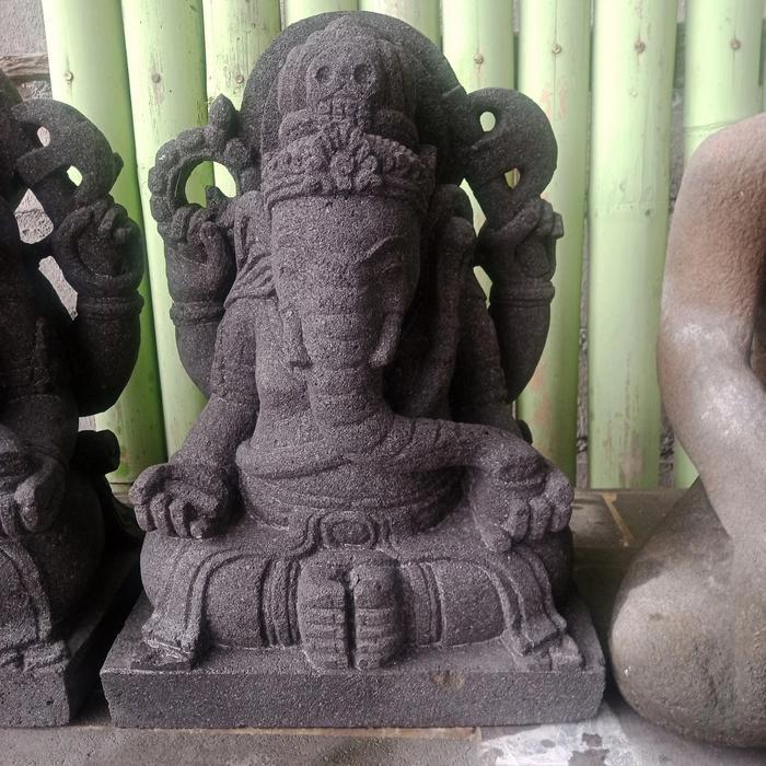 Patung Ganesha Mini Batu Lava