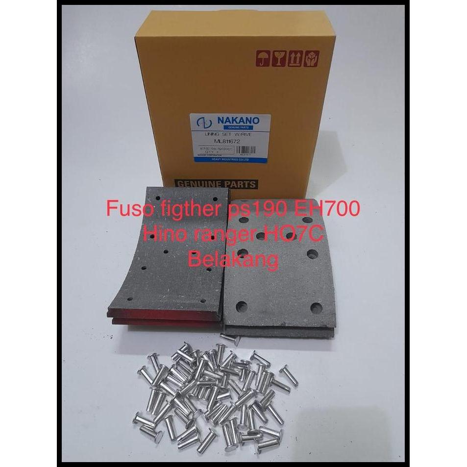 GRATIS ONGKIR BRAKE LINING REAR KAIN KAMPAS KANVAS REM BELAKANG FUSO FIGTHER PS190 NAKANO 