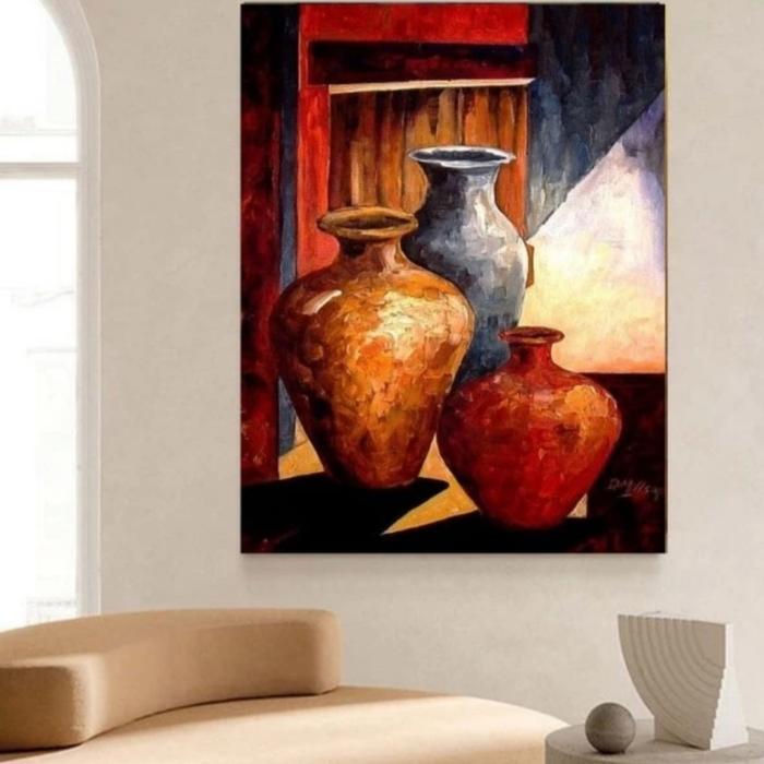 lukisan kanvas abstrak/lukisan dinding besar/dekorasi