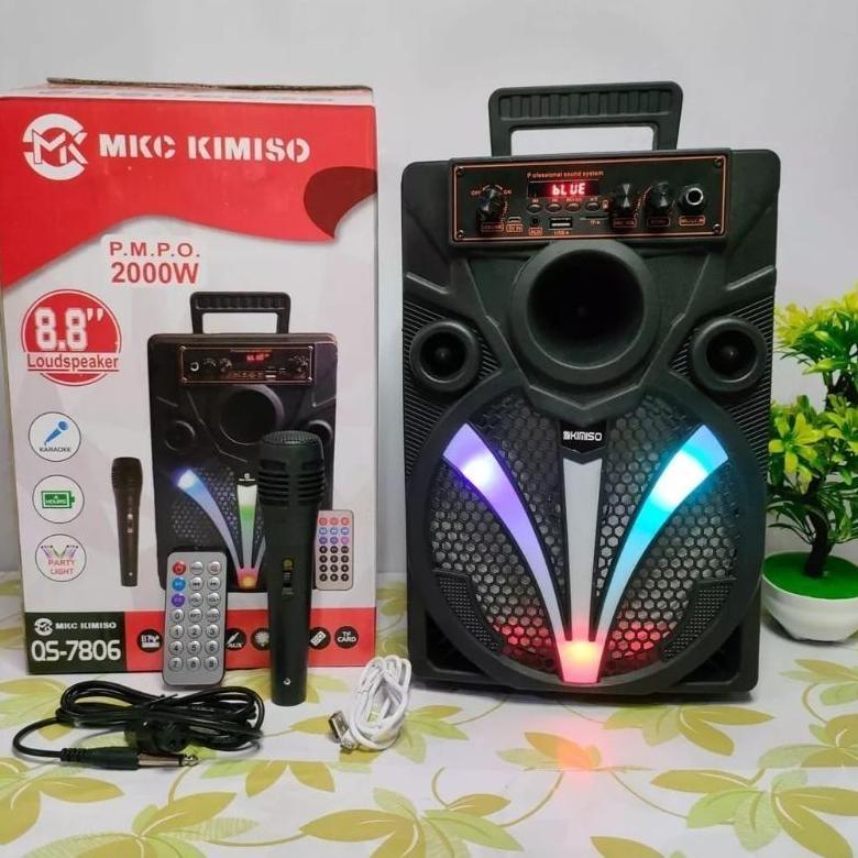 New Spiker Bluetooth Bass 8,8 Inchi Qs 7806 Dengan Mikrofon