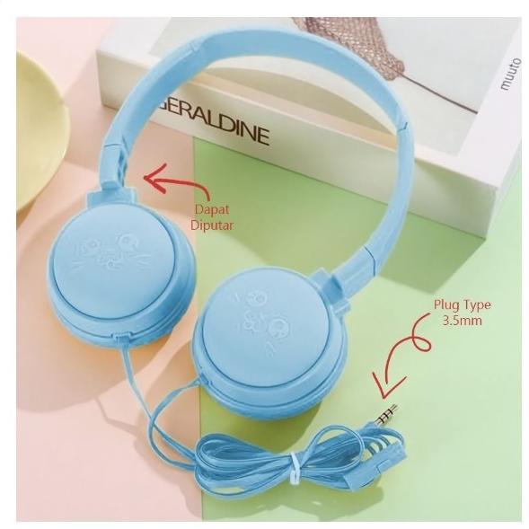 TERBARU Headphone Macaron Bando J18 + Microphone Extra Bass Earphone Handsfree Headset Gaming J18+ x