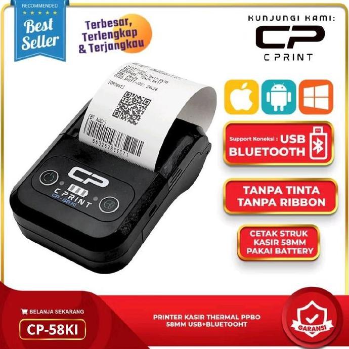 TERMURAH - [COD] Printer Bluetooth Mini Portable Thermal CP-58KI untuk Cetak struk PPOB struk Tokenn