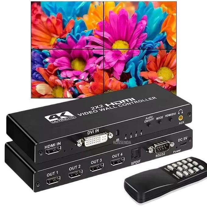 TERBARU - video wall splicer controller 2x2 3x3 4 dan 9 port input hdmi dvi