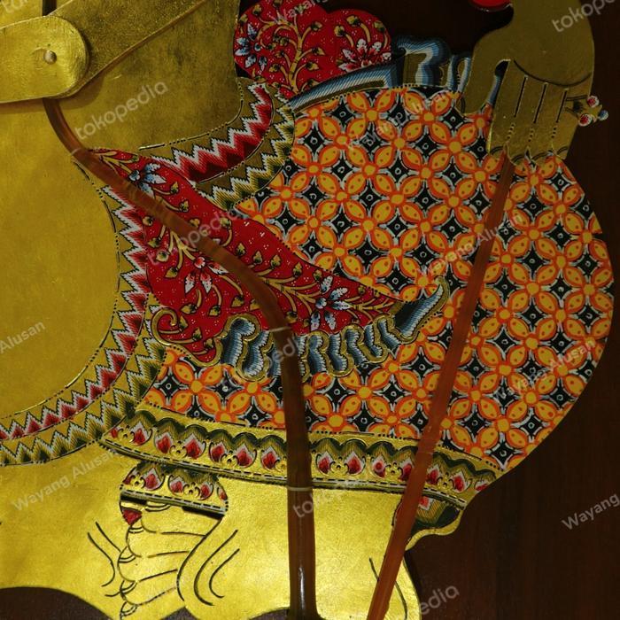 Wayang kulit Semar Alusan [Tinggi wayang 39cm/Tinggi total 60cm]