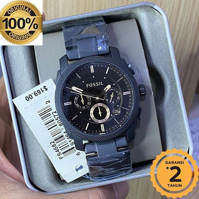 Jam F0SSIL FS4682 Chronograph Black Dial 42mm Original