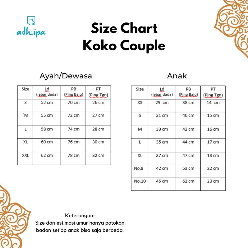 Koko Couple Utsman  Ayah Anak Warna Biru Wardah Lengan Pendek Cod