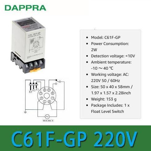C61F-Gp C61F Gp Ac 220V Floatless Level Relay Dangan Socket Sd22 Ready