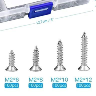 800Pcs Sekrup Transistor Final Panjang Fab Sekrup Tapping Baut Mur Screw Jf Kayu