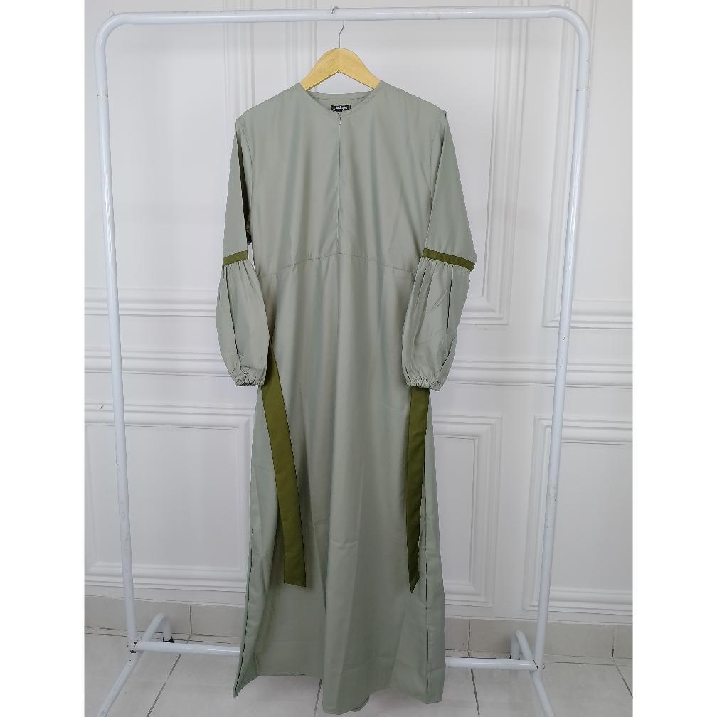 Gamis Couple Ibu Dan Anak Warna Hijau Sage Variasi Army Termurah
