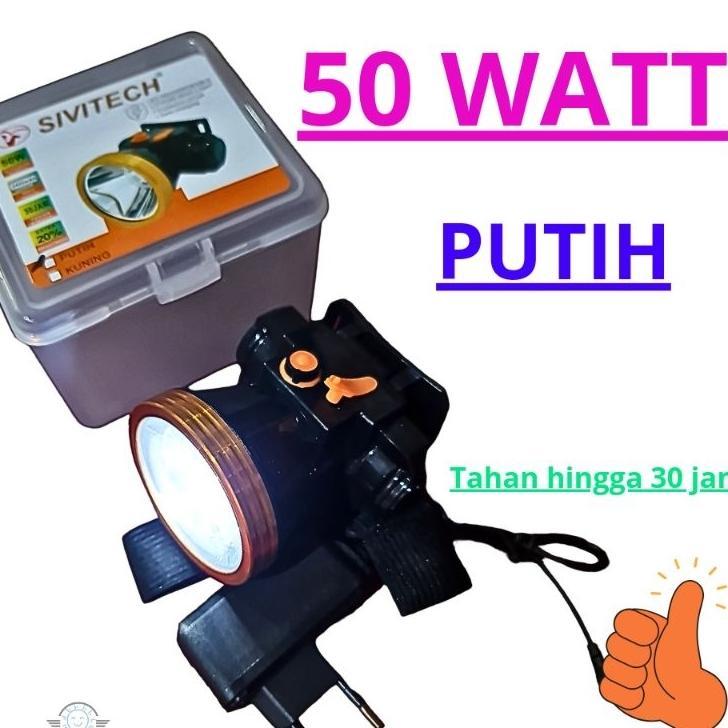 Senter Kepala 50W Putih Sivitech