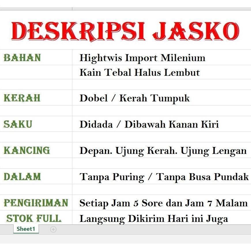 CELVIQUE JASKO POLOS JAS KOKO PAKAIAN MUSLIM / JAS PRIA DEWASA / JASKO PRIA DEWASA / JASKO REMAJA LA
