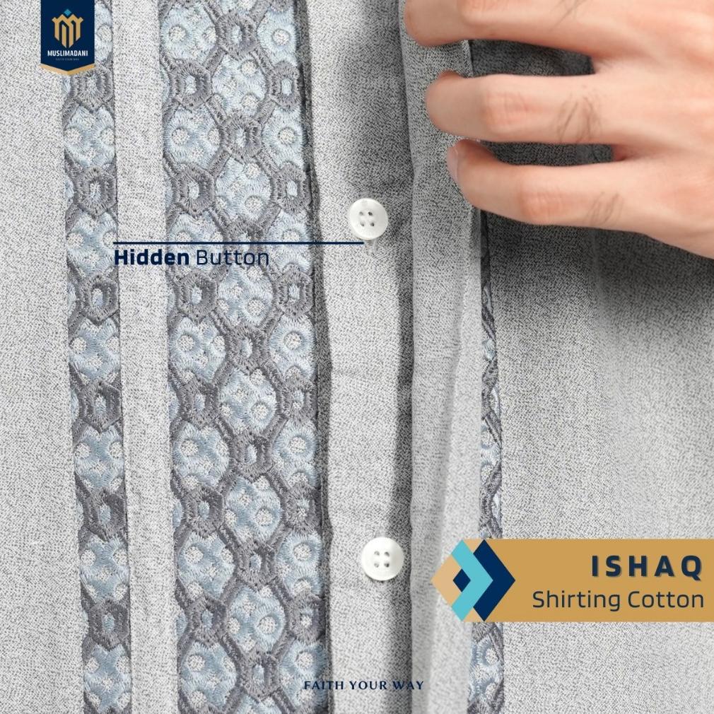 RAVELLEVAULT MUSLIMADANI BAJU KOKO ISHAQ REGULAR KOKO DEWASA LENGAN PENDEK DAN LENGAN PANJANG BORDIR