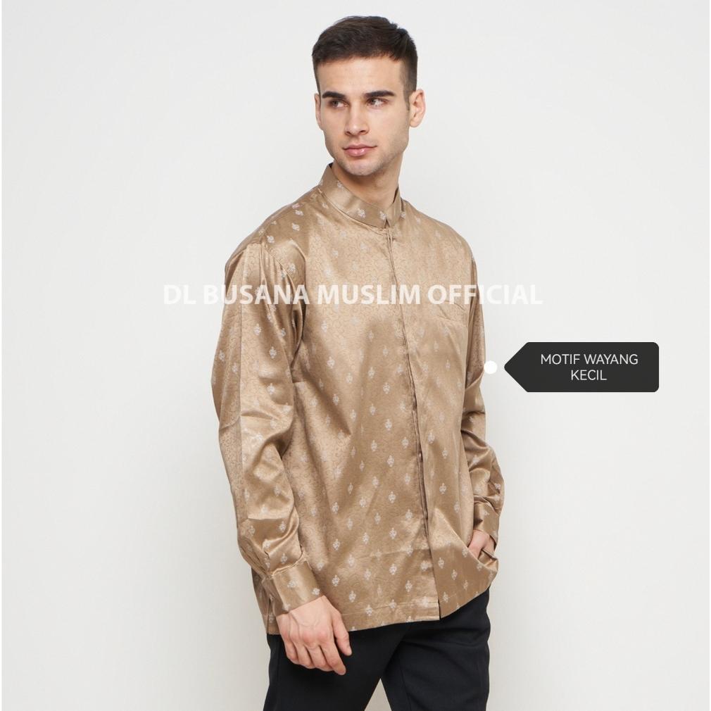 CALISTASPACE NEW KEMEJA KOKO PRIA WARNA KHAKI GOLD, BAJU MUSLIM DL, BAJU MUSLIM PRIA DL, BAJU KOKO P