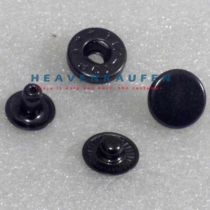 Terlaris Kancing Jepret Snap Button Jaket 15 Mm Warna Hitam Black Nikel Harga Per Lusin 12 Pcs