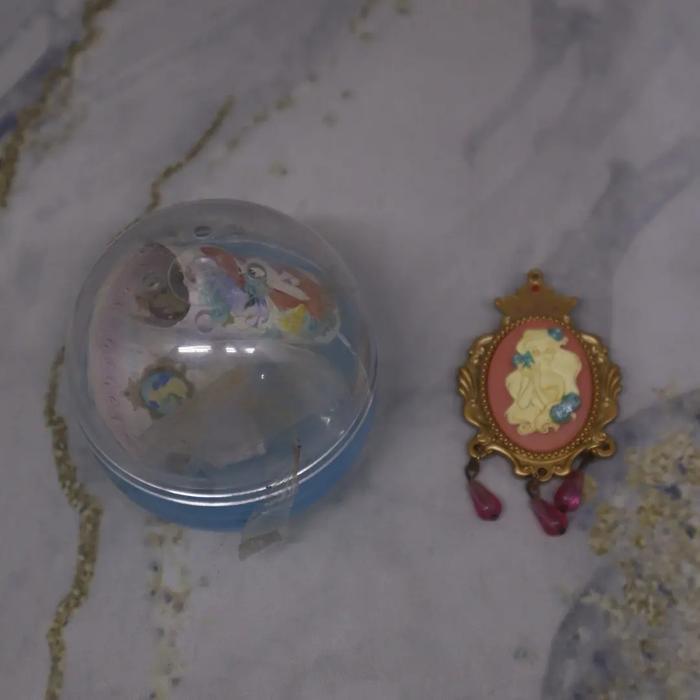 Bisa Cod - Gacha Disney Princess Rose Cameo Brooch Jasmine Cinderella Ariel Pooh