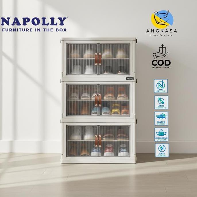 Terlaris Lemari Tas 3 Susun / Lemari Baju / Lemari Sepatu / Kabinet Barang / Box Penyimpanan Barang