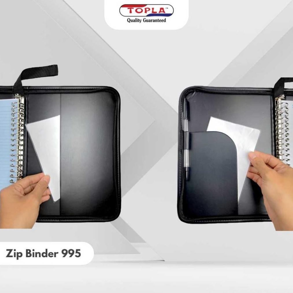 MAP BINDER KULIT A5 TOPLA + ZIPPER ZB-995 - MAP BINDER KULIT RESLETING