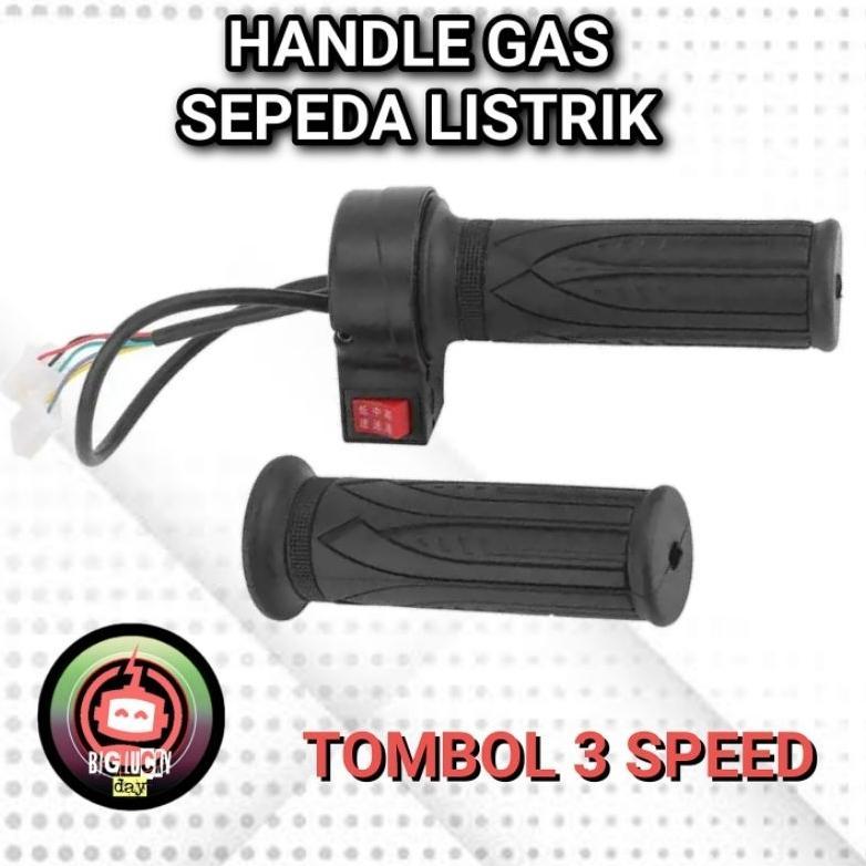 Tr21 Handle Gas 3 Kecepatan Sepeda Listrik Universal Saklar Tombol 3 Speed 123 Throttle Kabel Gas Sw