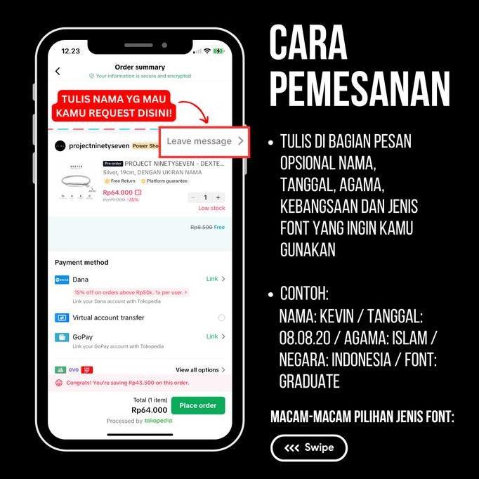 PROJECT NINETYSEVEN - LEROY Necklace - Kalung Bebas Custom Nama Pria, Aksesoris, Jewellery, Annivers