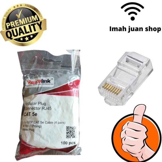 Terusaja- Konektor Rj45 Cat5 Vascolink 100 Pcs