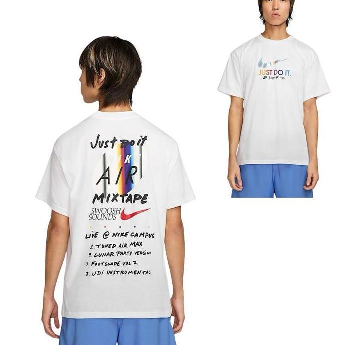 HJ0605-100 Kaos Nike Sportswear M90 Just Do It Mixtape White Original BNIP