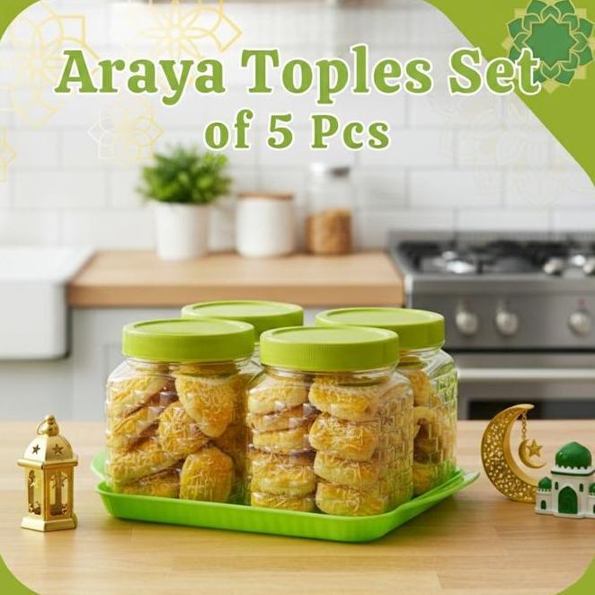 Toples Kue Set Toples Plastik Bulat Set Toples Lebaran Tempat Penyimpanan Toples Makanan Set Toples 