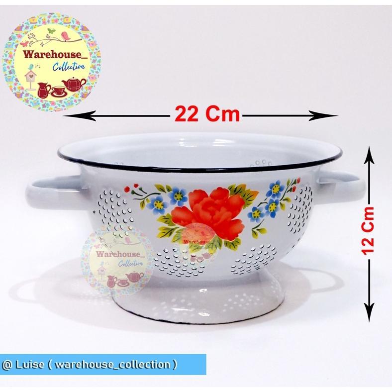 Ceting / Sangku Nasi Motif Kembang / Polos Uk 22 Dan 24 Cm Enamel Seng Blek Vintage