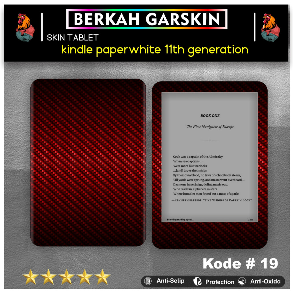 Promo 2Pcs Ready Garskin Kindle Paperwhite 11th Generation Motif 16-20 Bisa Custom Gambar. Free 1 Hp