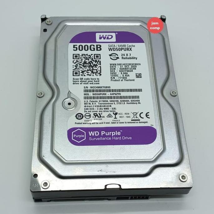 Hardisk 500GB WD Purple Cctv -HDD Internal 500GB WD For Cctv