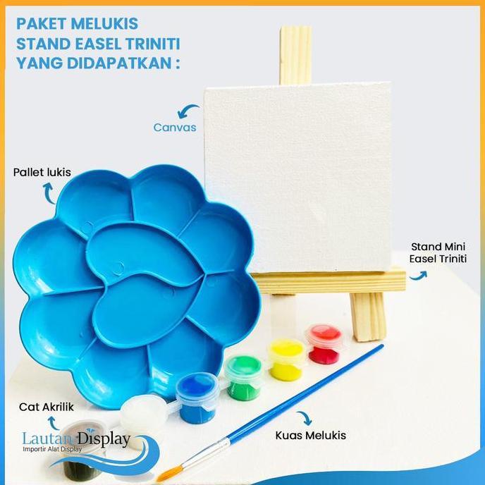 Newarc- Alat Lukis Lengkap 1 Paket Alat Melukis Anak (Cat Lukis Kanvas Kuas Palet) Paket Lukis Anak 