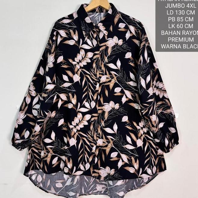 Atasan Kemeja Jumbo Cm Motif Bunga Kekinian 130 Cm Ld - Naomi Top