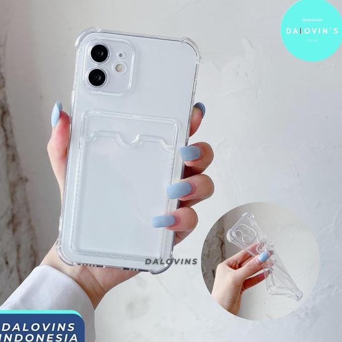 Anti Crack Card Case iPhone 11 12 13 PRO MAX MINI Transparan Casing